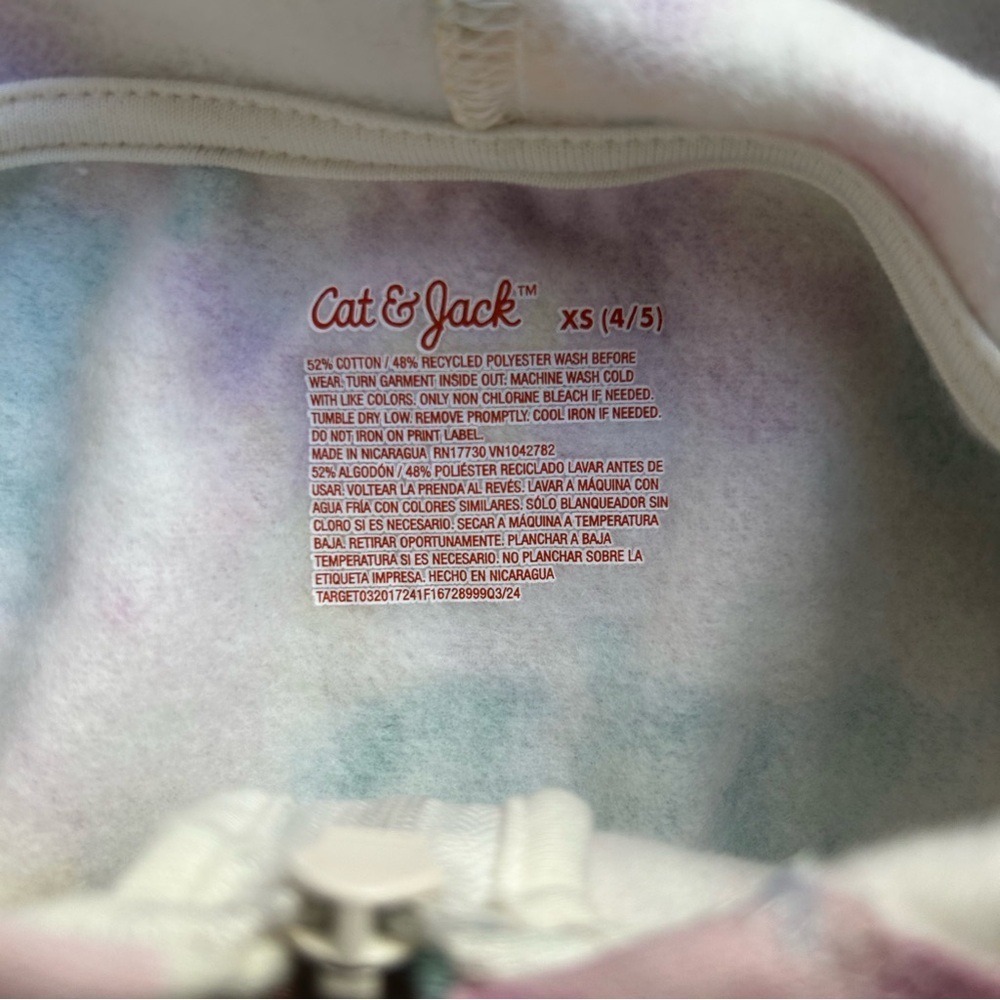 Cat & Jack Multicolor Tie-Dye Hoodie - Picture 3 of 4